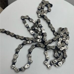 Silver and Black Bicycle Chain